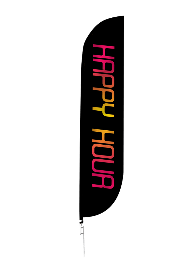 Happy Hour Feather Flag Black
