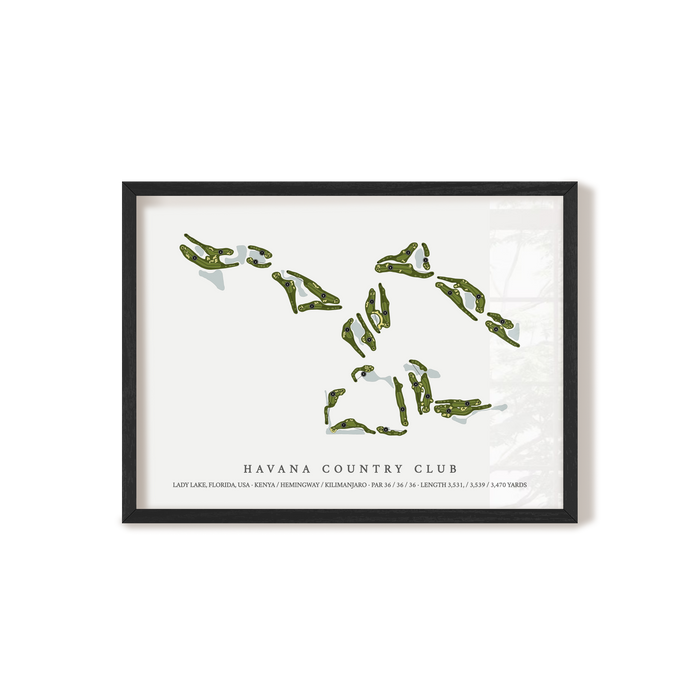 Havana Country Club | Golf Course Map | Black Frame