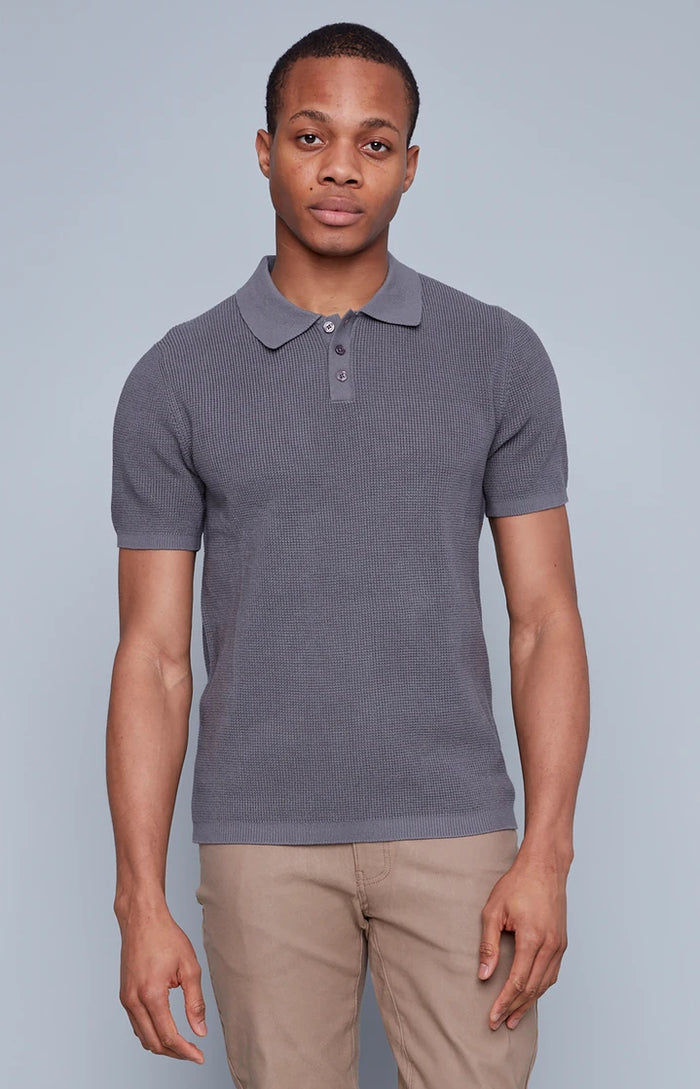 HEDGE POLO SHORT SLEEVE WAFFLE KNIT