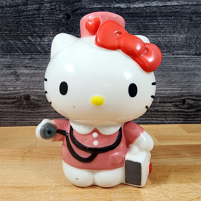 Hello Kitty Brave Professional Nurse Figurine Ceramic Embossed Blue Sky