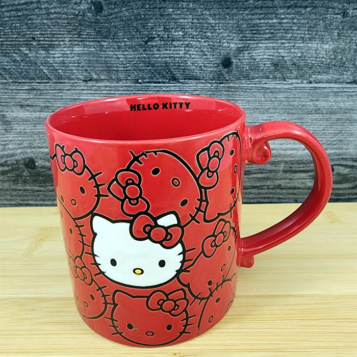 Hello Kitty Coffee Mug Set with Kuromi Ceramic Tea Cup Red & Black Blue Sky 21oz