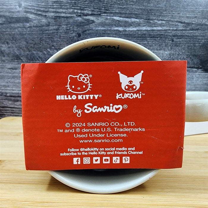 Hello Kitty Coffee Mug Set with Kuromi Ceramic Tea Cup Red & Black Blue Sky 21oz