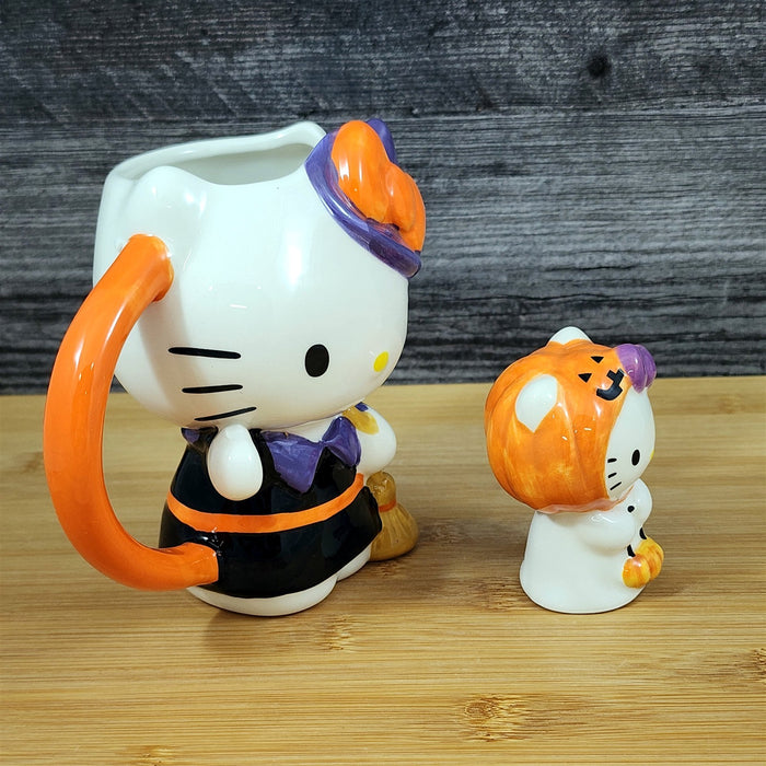 Hello Kitty Halloween Mug & Ghost Figurine Ceramic White Coffee Tea Cup Blue Sky