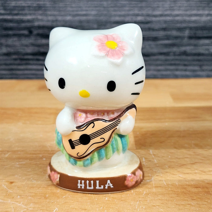 Hello Kitty Hula Figurine & Mug Set Coffee Tea Cup Blue Sky Ceramic Embossed