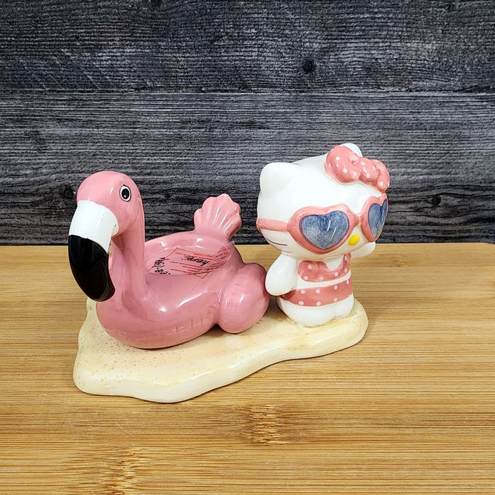 Hello Kitty Pretty Pink Flamingo Candle Holder Tea Light Lite Ceramic Blue Sky