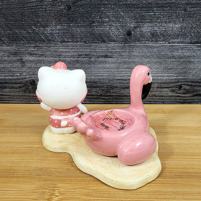 Hello Kitty Pretty Pink Flamingo Candle Holder Tea Light Lite Ceramic Blue Sky