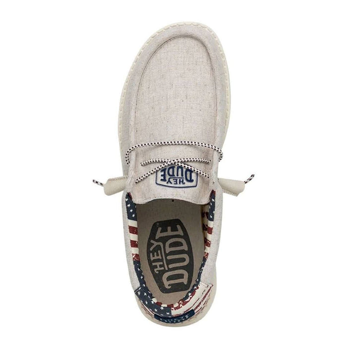 hey dude wally off white patriotic top view