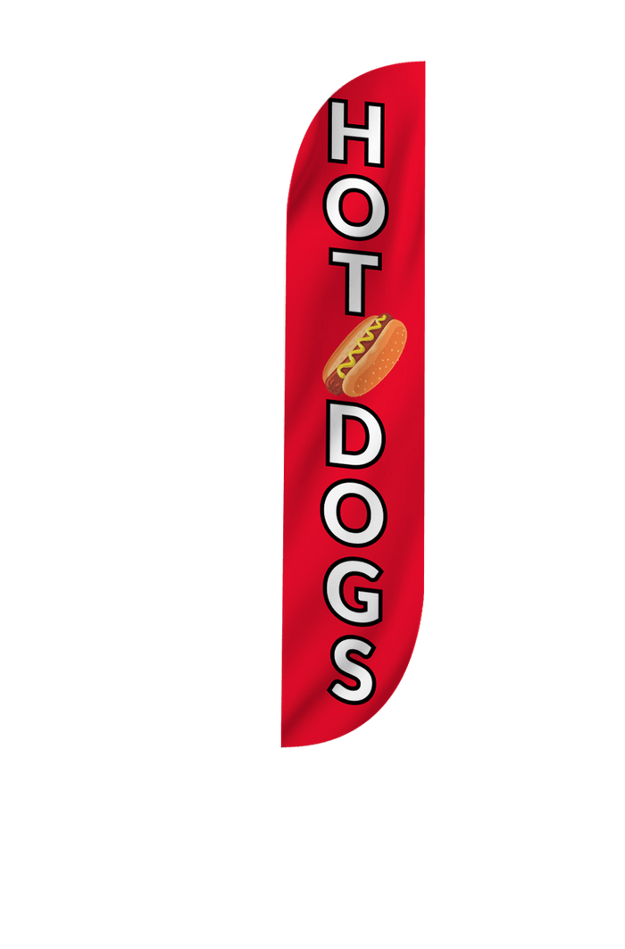 Hot Dogs Feather Flag - Red