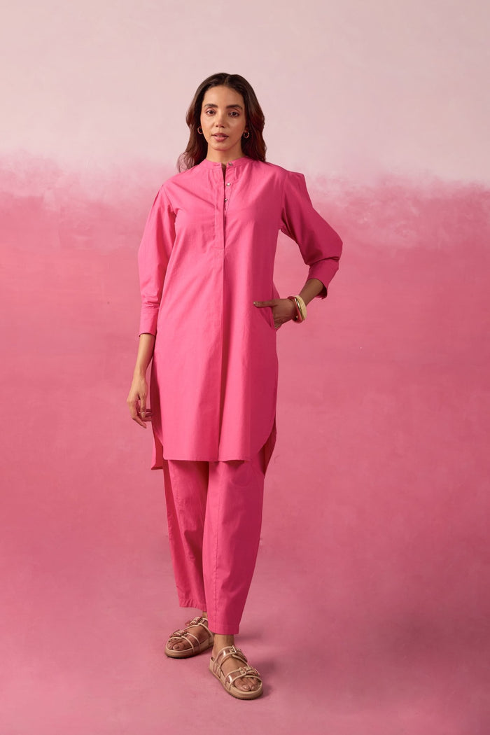 Hot Pink Premium Cotton Co-ord Set - Tara-C-Tara