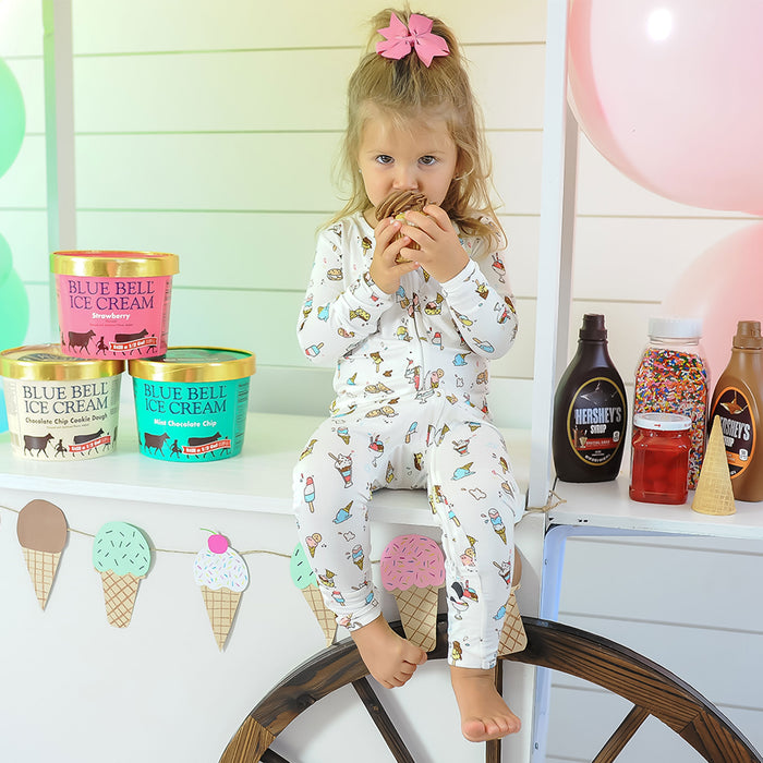 Ice Cream Bamboo Convertible Footie