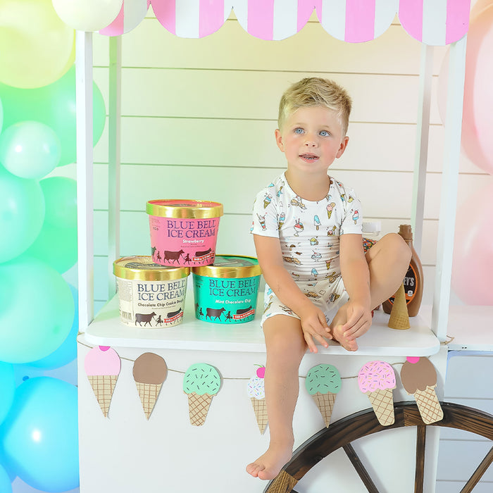 Ice Cream Bamboo Kids Pajama Short Set
