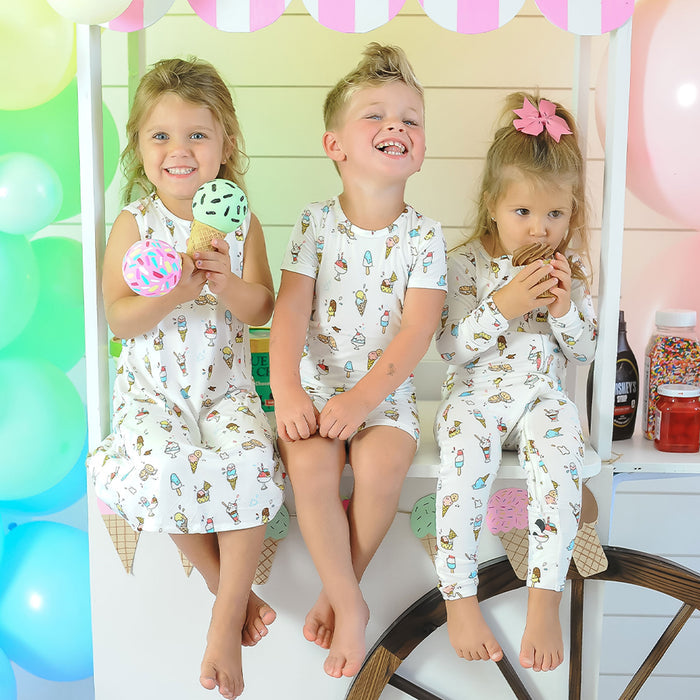 Ice Cream Bamboo Kids Pajama Short Set