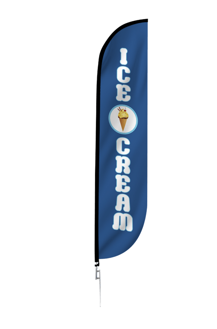 Ice Cream Feather Flag Blue
