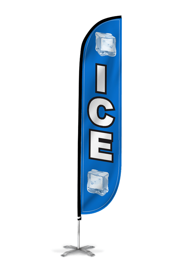 Ice Feather Flag Blue