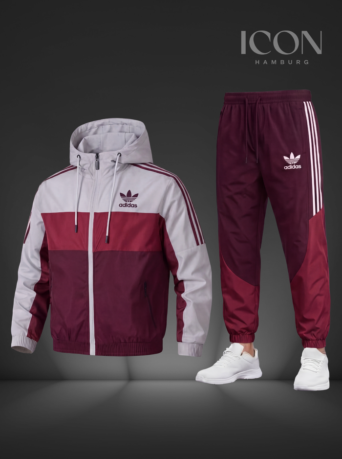 XS / Grau/Bordeaux