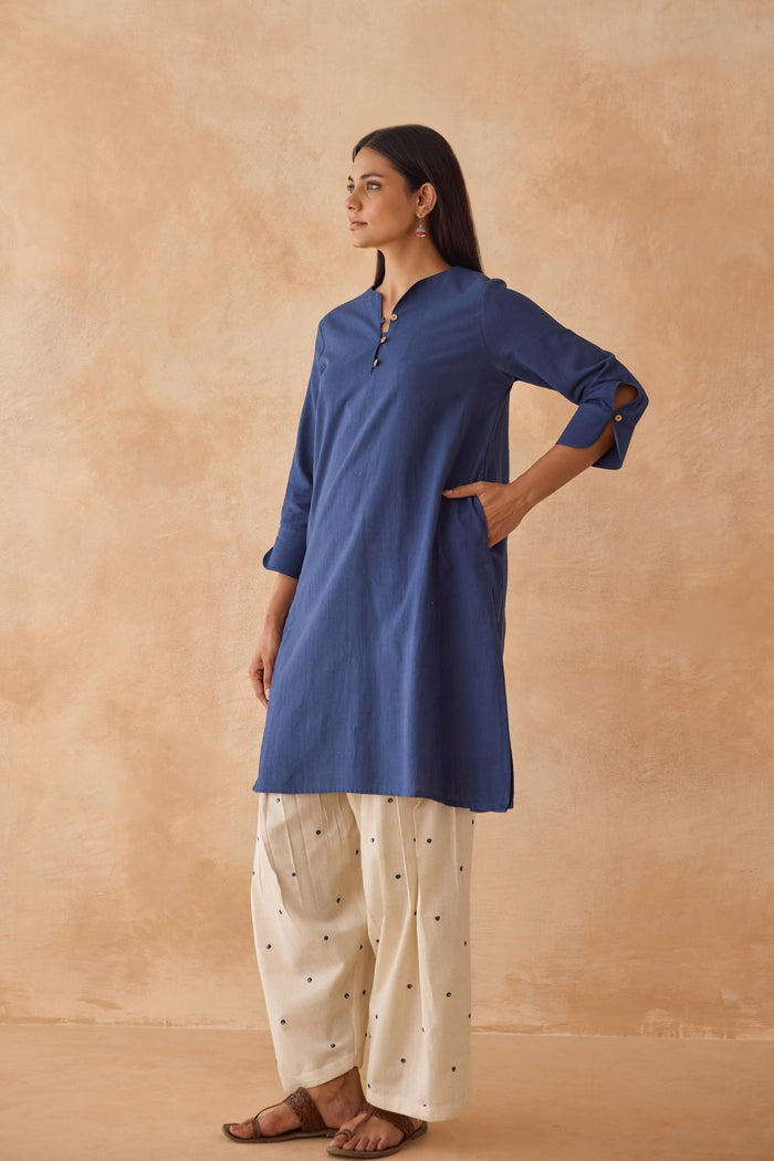 Indigo Blue Co - ord Set with Embroidered Patiala Salwar - Tara - C - Tara