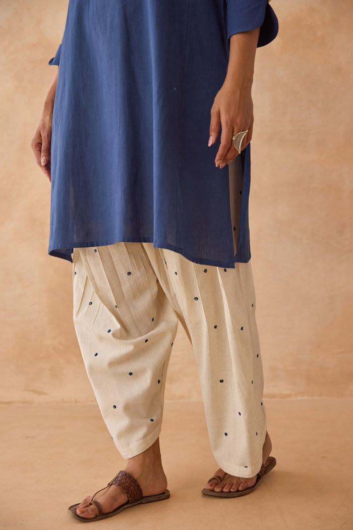 Indigo Blue Co - ord Set with Embroidered Patiala Salwar - Tara - C - Tara