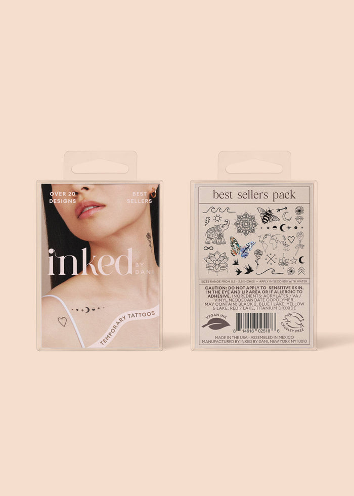 INKED BY DANI Best Sellers Temporary Tattoo Pack