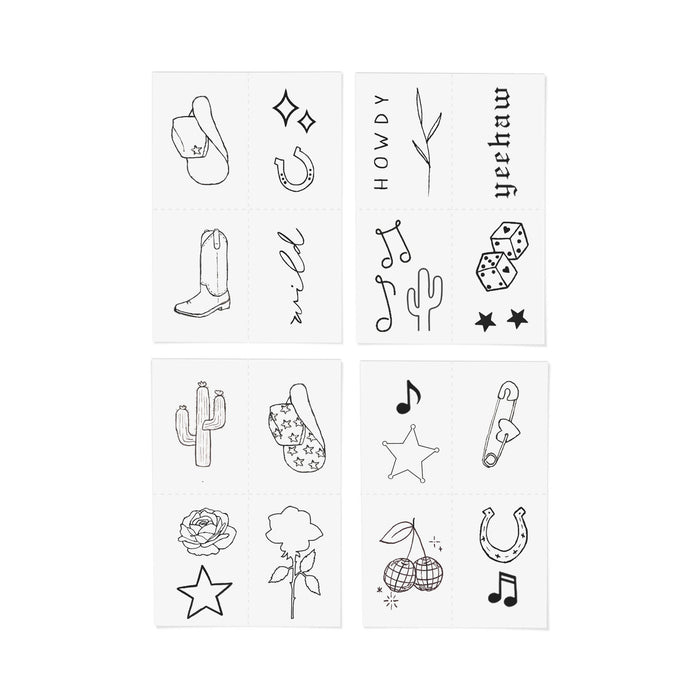 INKED BY DANI Disco Cowgirl Temporary Tattoo Pack