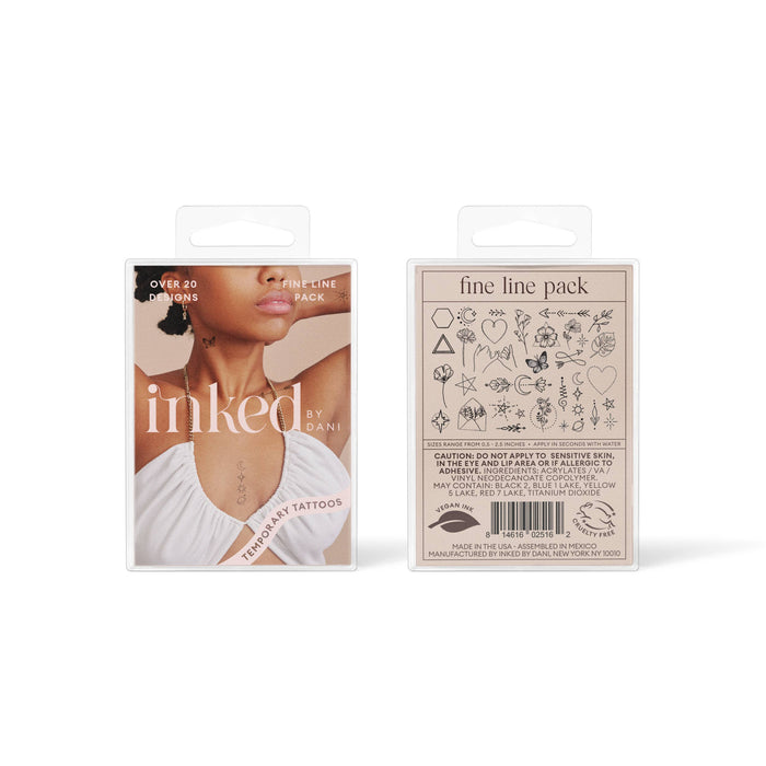 INKED BY DANI Fine Line Temporary Tattoo Pack