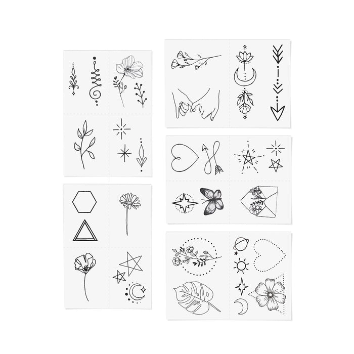 INKED BY DANI Fine Line Temporary Tattoo Pack