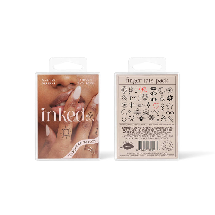 INKED BY DANI Finger Tats Temporary Tattoo Pack