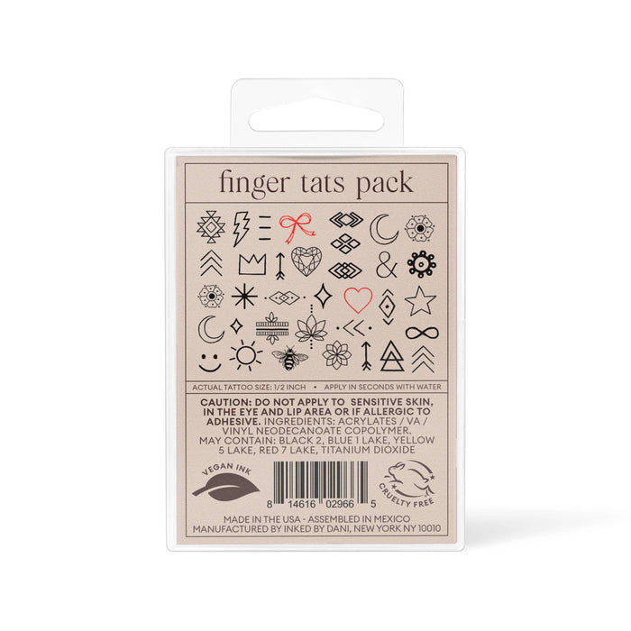 INKED BY DANI Finger Tats Temporary Tattoo Pack