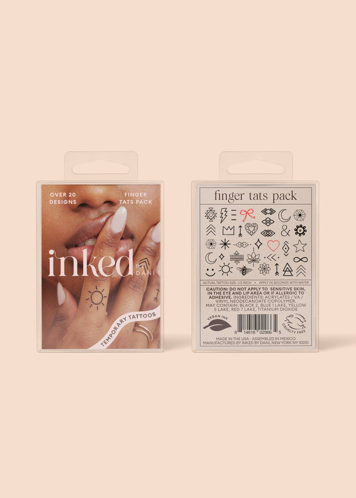 INKED BY DANI Finger Tats Temporary Tattoo Pack