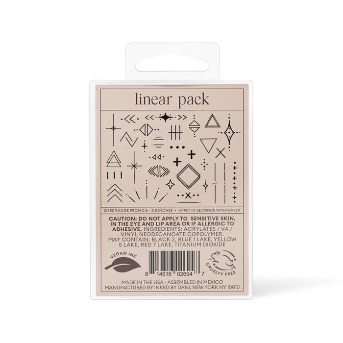 INKED BY DANI Linear Temporary Tattoo Pack