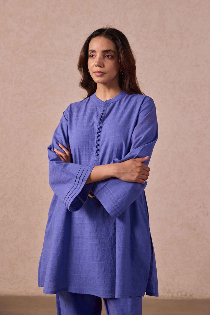 Iris Solid Check Cotton Coord Set - Tara - C - Tara