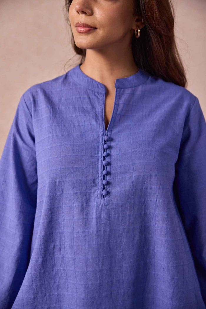 Iris Solid Check Cotton Coord Set - Tara - C - Tara