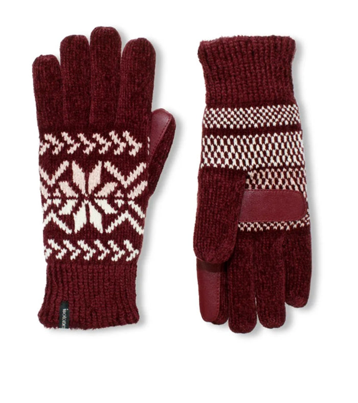Isotoner Chenille Snowflakes Gloves - A30636