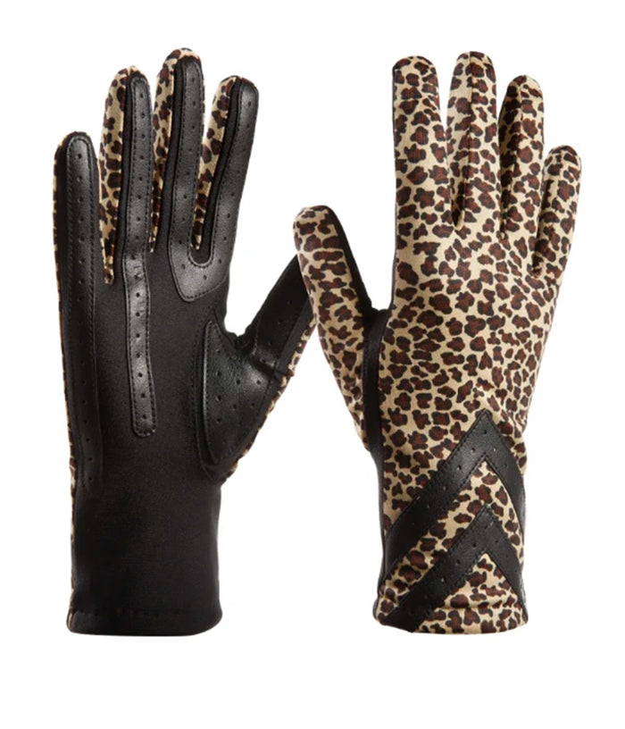 Isotoner SmartDri Smartouch 3 Button Length Spandex Chevron Gloves - A30660