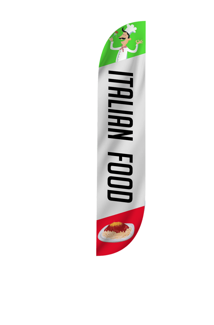 Italian Food Feather Flag White