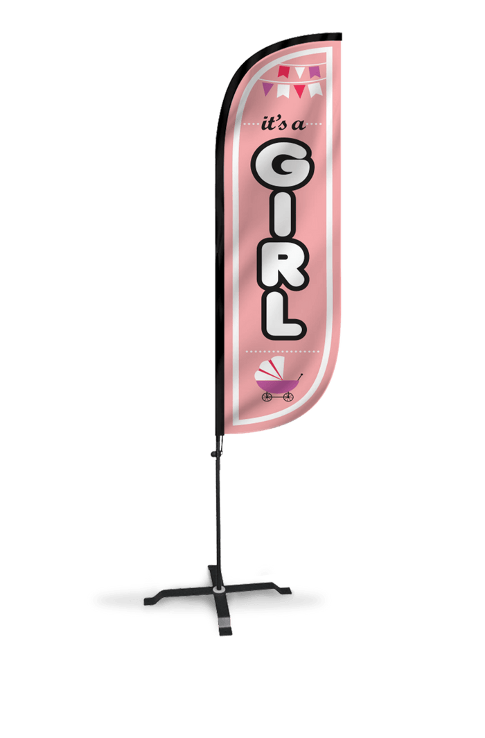 It's A Girl Feather Flag - 5ft
