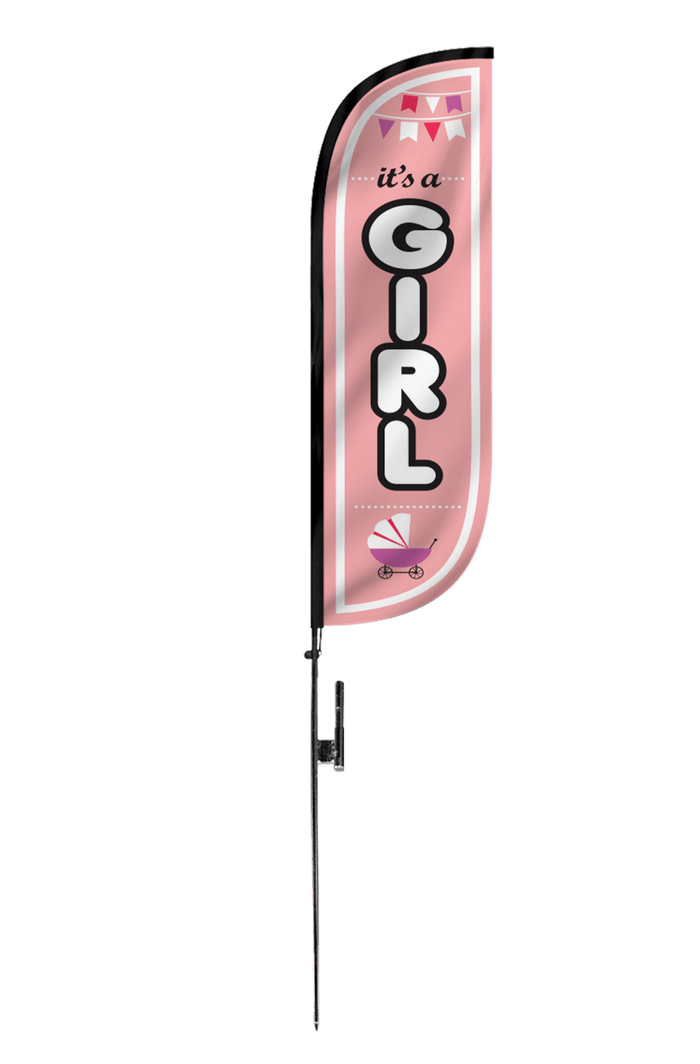 It's A Girl Feather Flag - 5ft