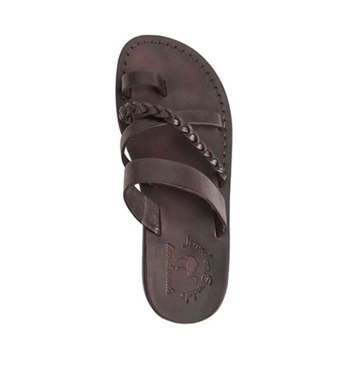 Jerusalem Sandals Sophia Women's Leather Braided Flat Sandal