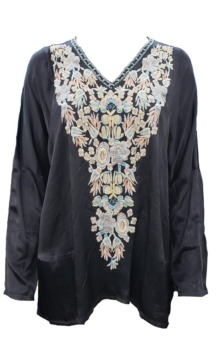 Johnny Was Birdy Satin Blouse - B14318-D