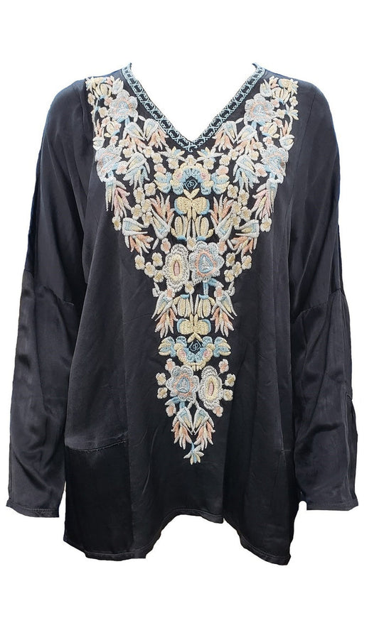 Johnny Was Birdy Satin Blouse - B14318-D