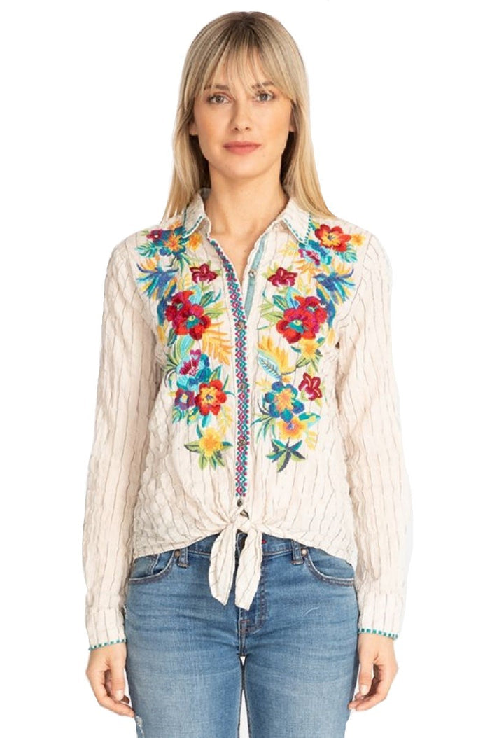 Johnny Was Nandi Tie Front Shirt - W11419-1
