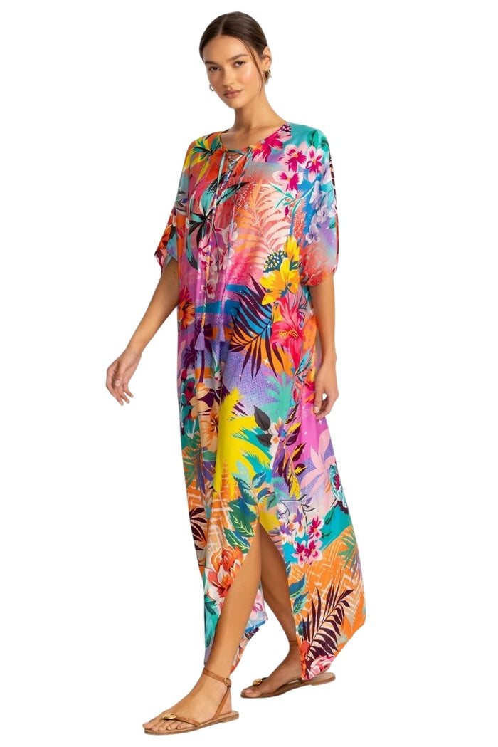 Johnny Was Womens Zeru Tie Neck Maxi Kaftan - CSW6425-A