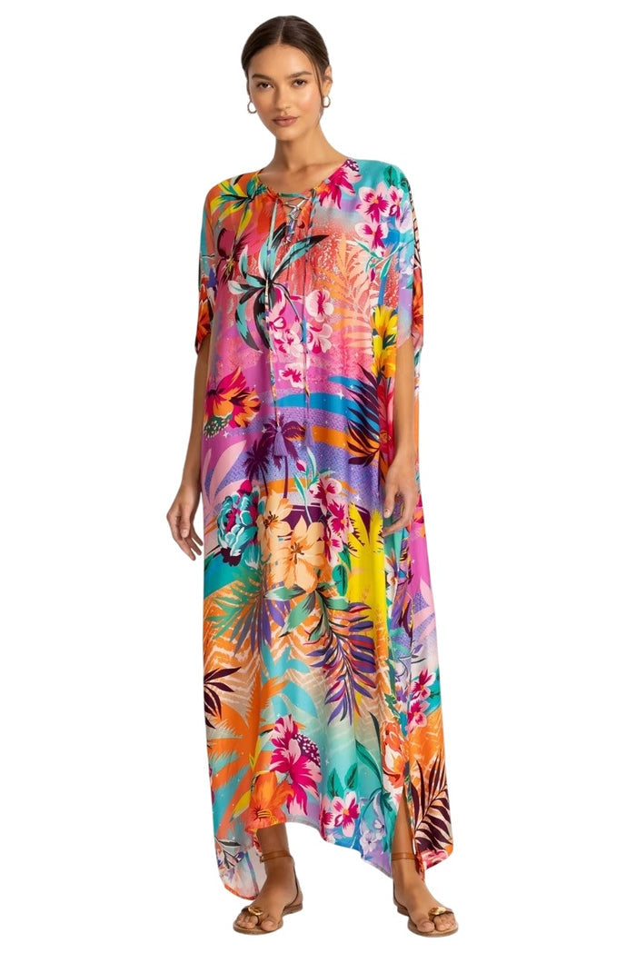 Johnny Was Womens Zeru Tie Neck Maxi Kaftan - CSW6425-A