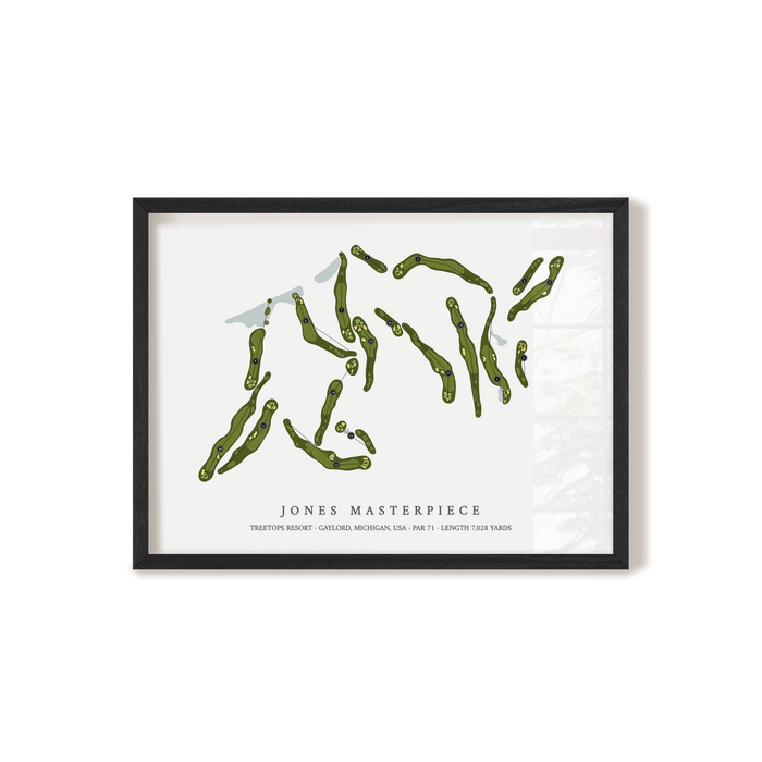 Jones Masterpiece at Treetops Resort | Golf Course Map | Black Frame