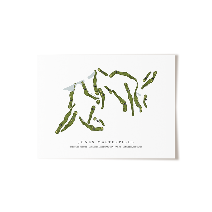 Jones Masterpiece at Treetops Resort | Golf Course Map | Unframed