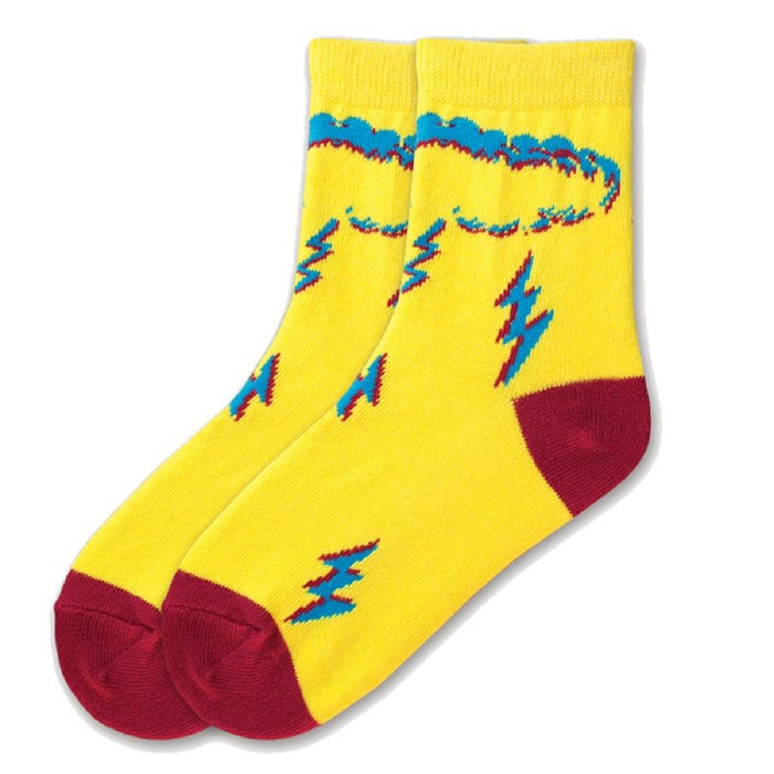 K. Bell Kid's 3D Lightening Crew Sock One Size Yellow - KBBF15H003-01