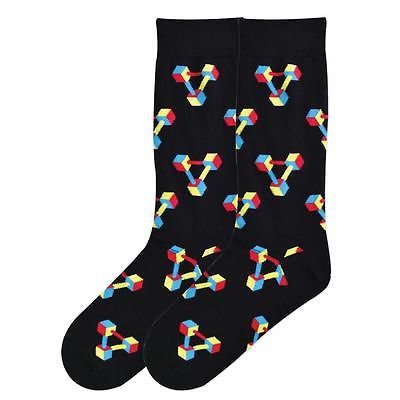 K. Bell Mens 3D Triangles Socks One Size Black - KBMS15H070-01