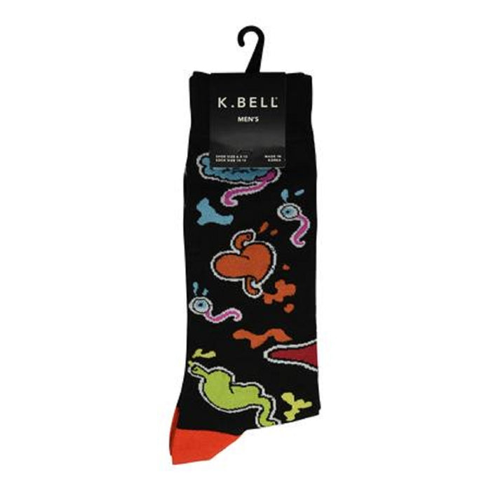 K. Bell Men's Innards Crew Socks One Size Black - KBMS15H111-01