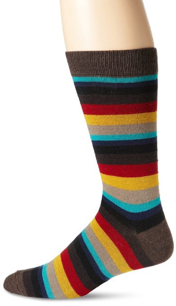 K. Bell Socks Men's Arrow Stripe Wool Crew Sock One Size - 66999M