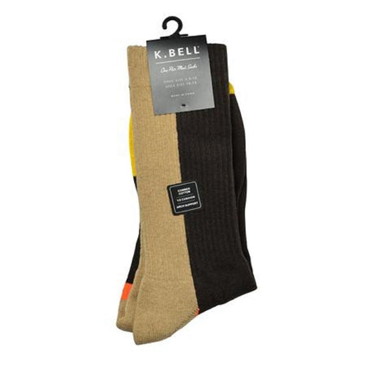 K. Bell Socks Men's Color Block Tech Sock Crew One Size - 66918M
