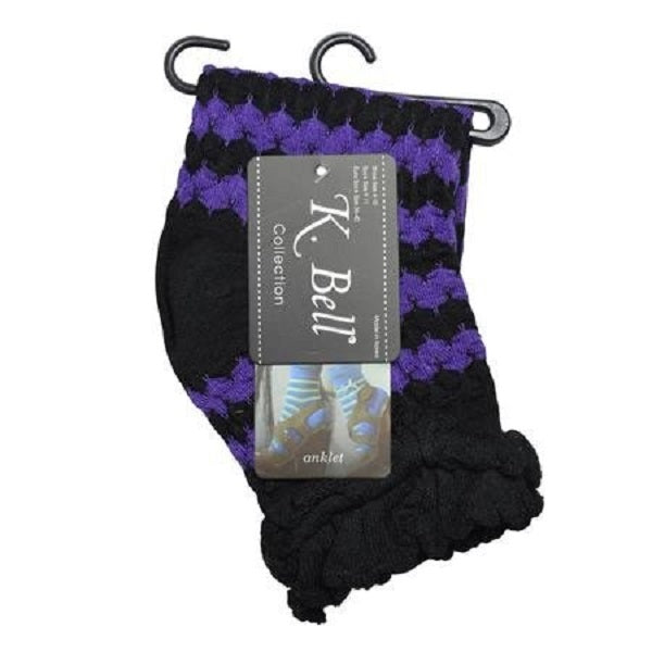 K. Bell Textured Stripe Anklet Socks One Size - 67958